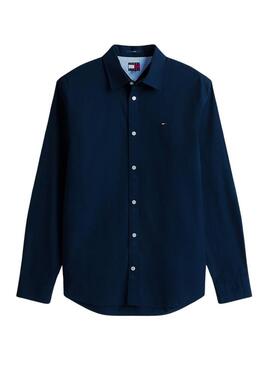 Camicia Tommy Jeans Popeline blu navy regular per uomo