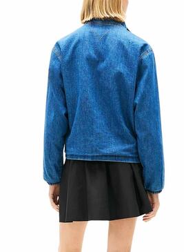 Giacca di jeans Tommy Jeans Chambray blu per donna.