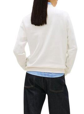 Felpa Tommy Jeans Essential logo bianca per donna.