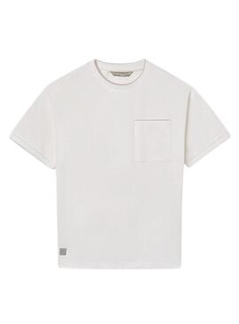 Maglietta bianca Mayoral con tasca per ragazzo