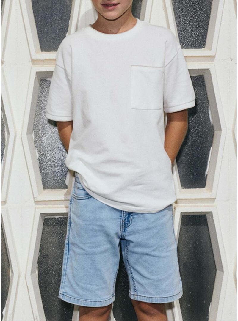 Maglietta bianca Mayoral con tasca per ragazzo