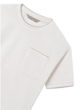 Maglietta bianca Mayoral con tasca per ragazzo