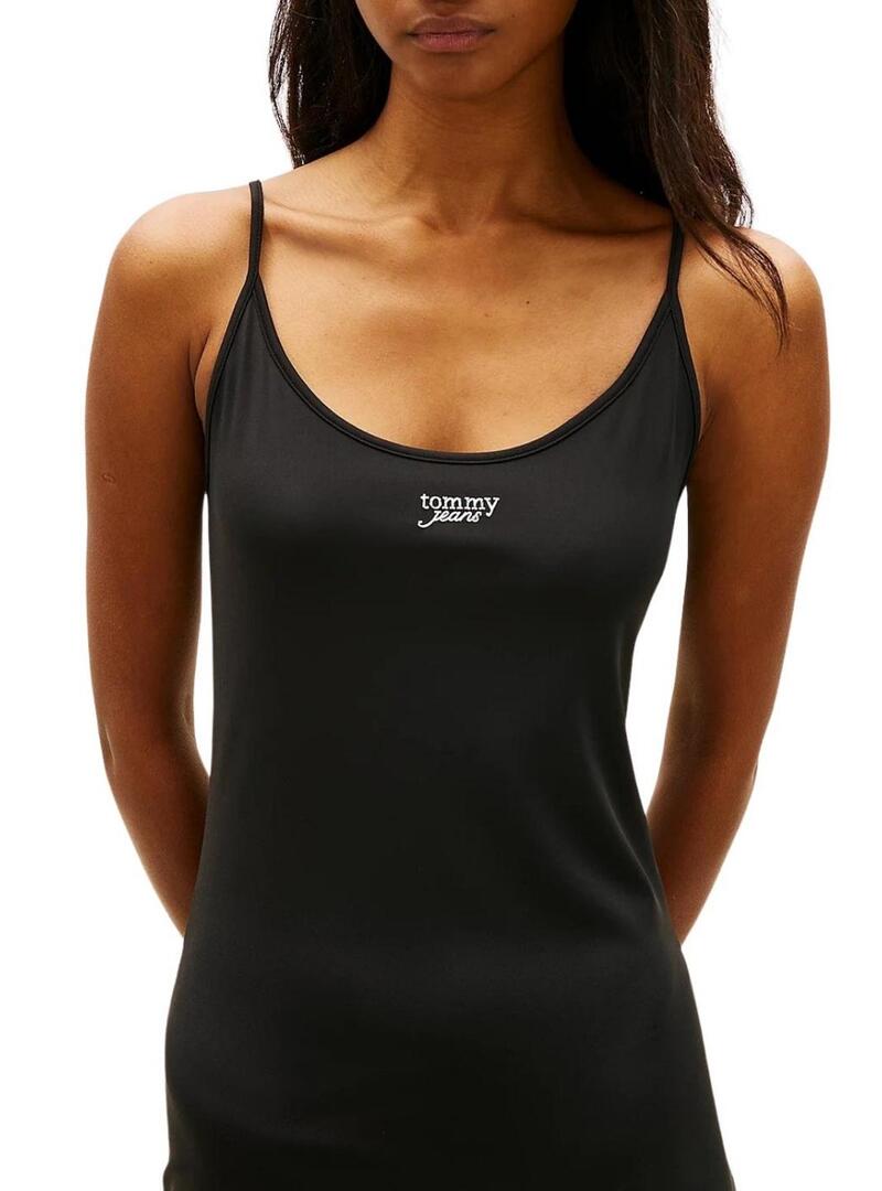 Abito Tommy Jeans Silver Script nero midi per donna