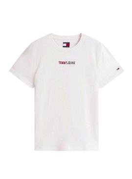 Maglietta Tommy Jeans Essential logo bianco per donna
