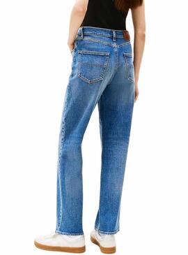 Pantaloni in denim Tommy Jeans Layla slim blu medio da donna