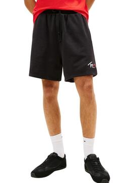 Pantaloncini corti Tommy Jeans Signature neri da uomo