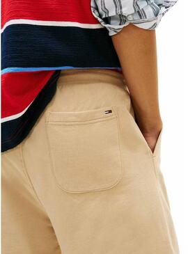 Pantaloni corti Tommy Jeans Signature beige per uomo