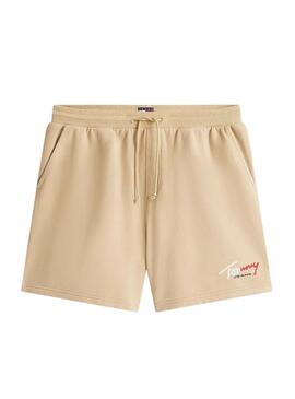 Pantaloni corti Tommy Jeans Signature beige per uomo