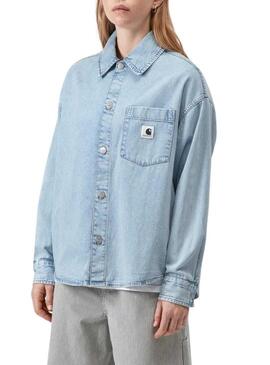 Camicia oversize in denim Carhartt WIP blu chiaro per donna.