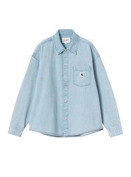 Camicia oversize in denim Carhartt WIP blu chiaro per donna.