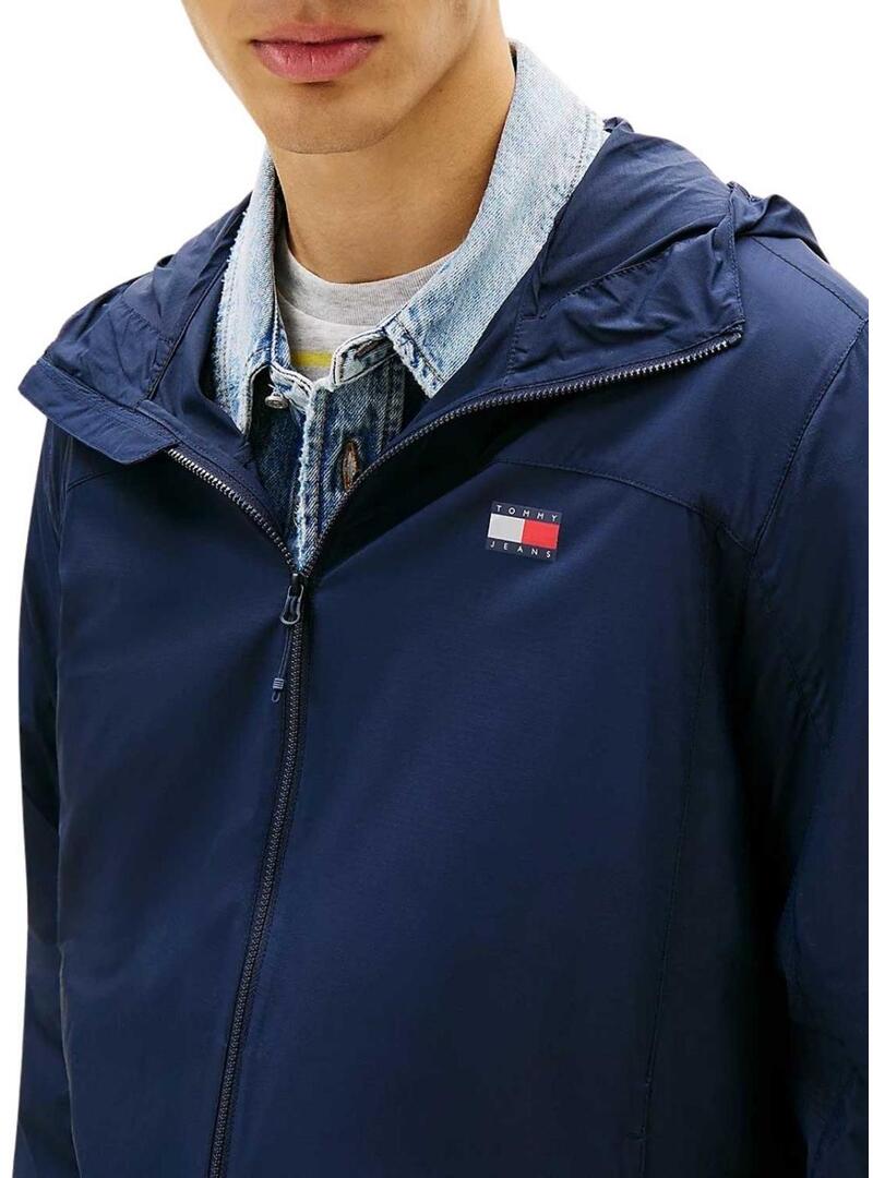 Giacca Tommy Jeans Outdoor Shell blu marino per uomo