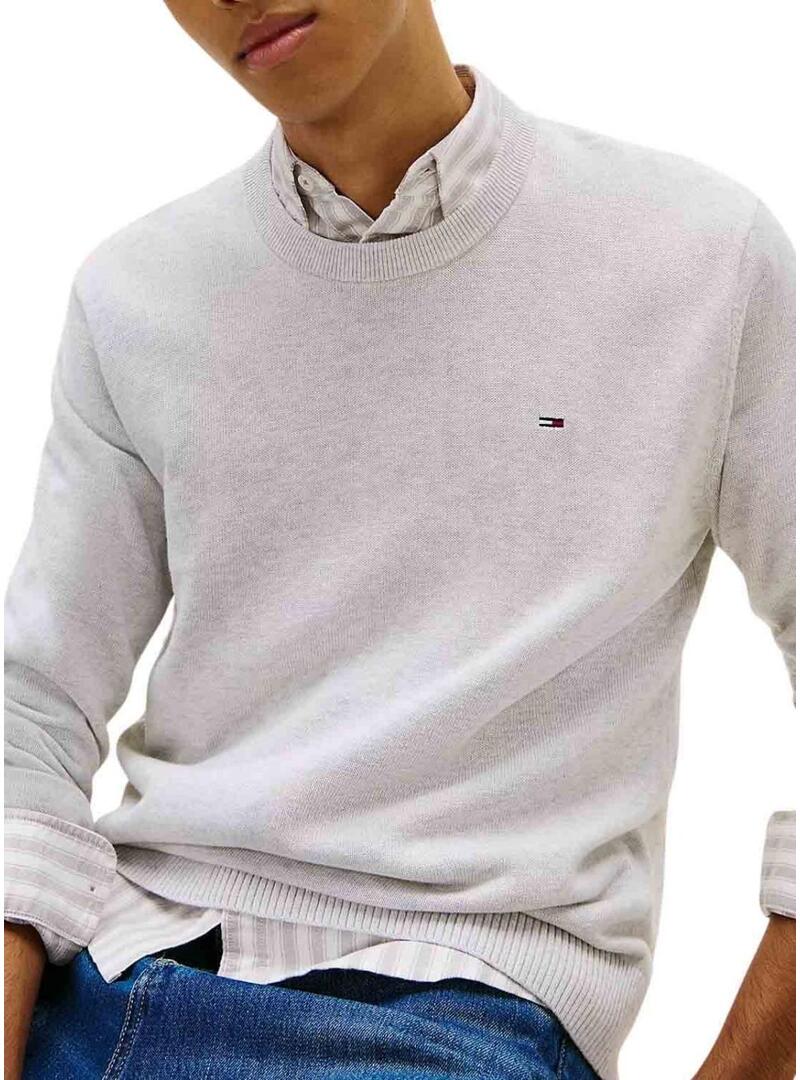 Maglia Tommy Jeans Essential slim grigia per uomo