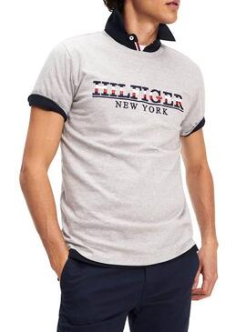 T-Shirt Tommy Hilfiger Strike Through Grigio