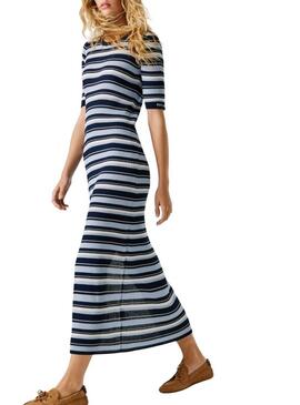 Abito a righe blu Pepe Jeans Kimmi per donna