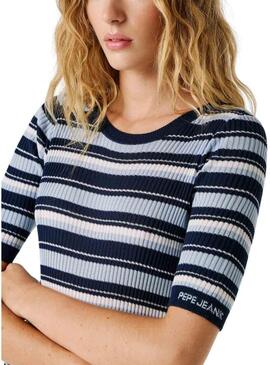 Abito a righe blu Pepe Jeans Kimmi per donna