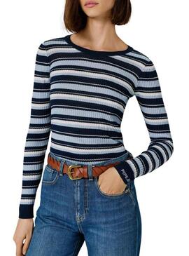 Maglia Pepe Jeans Kimmi a righe blu per donna