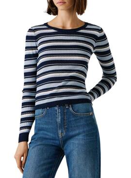 Maglia Pepe Jeans Kimmi a righe blu per donna