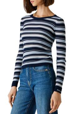 Maglia Pepe Jeans Kimmi a righe blu per donna