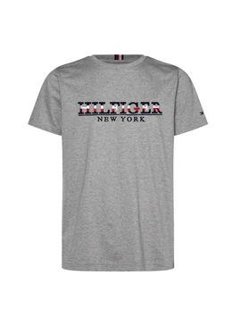 T-Shirt Tommy Hilfiger Strike Through Grigio