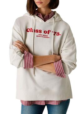 Felpa Pepe Jeans Narel bianca per donna