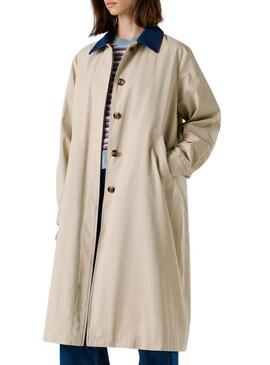 Trench Pepe Jeans Fionna beige per donna