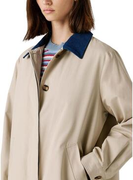 Trench Pepe Jeans Fionna beige per donna