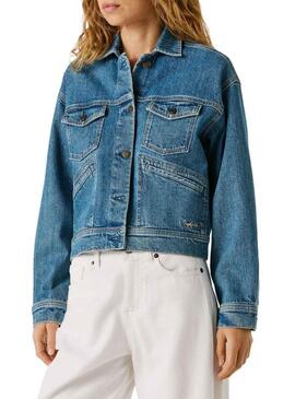 Giacca di jeans Pepe Jeans Relaxed blu per donna.