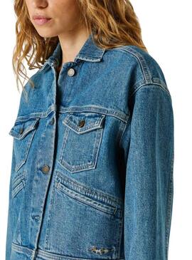 Giacca di jeans Pepe Jeans Relaxed blu per donna.