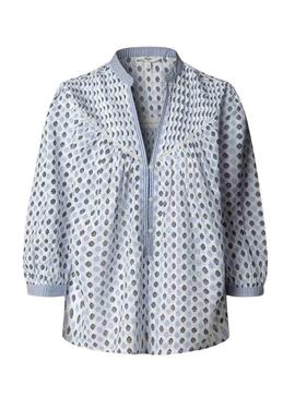Camicia Pepe Jeans Bloom blu floreale per donna