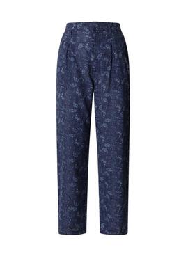 Pantaloni Pepe Jeans Amanda paisley blu per donna