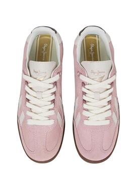 Scarpe da ginnastica Pepe Jeans Ball in pelle rosa per donna
