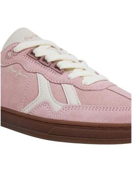 Scarpe da ginnastica Pepe Jeans Ball in pelle rosa per donna