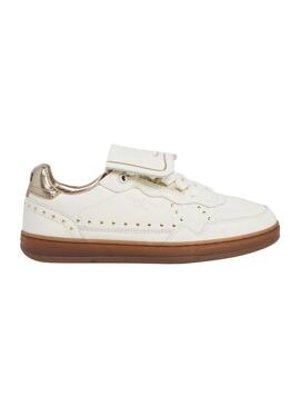 Sneakers Pepe Jeans Ball Studs in pelle con borchie bianche per donna