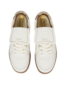 Sneakers Pepe Jeans Ball Studs in pelle con borchie bianche per donna