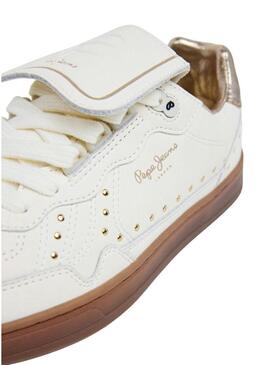 Sneakers Pepe Jeans Ball Studs in pelle con borchie bianche per donna