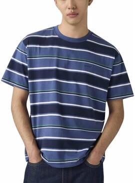 Maglietta Levis Red Tab Vintage a righe blu per uomo