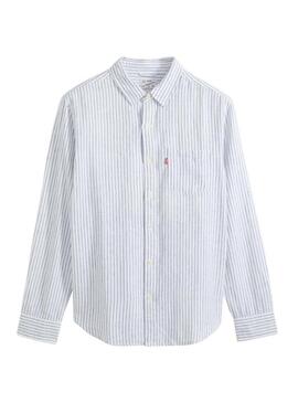 Camicia Levis Sunset Pocket a righe blu e bianche per uomo