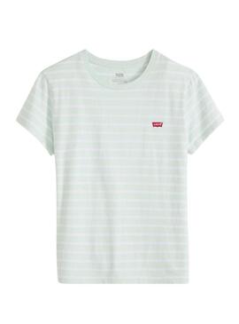 Maglietta Levis Perfect Tee a righe verde per donna