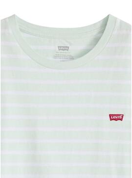 Maglietta Levis Perfect Tee a righe verde per donna