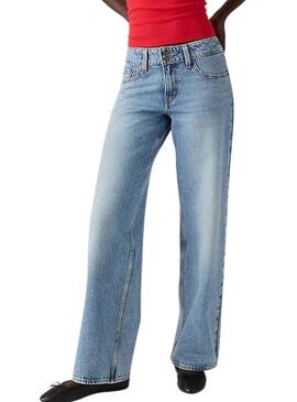 Pantaloni di jeans Levis Superlow Loose blu chiaro per donna