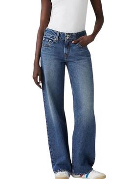 Pantaloni jeans Levis Superlow Loose blu scuro per donna