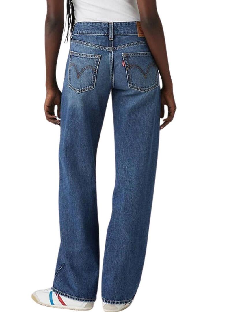 Pantaloni jeans Levis Superlow Loose blu scuro per donna
