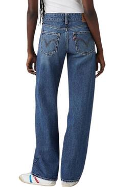 Pantaloni jeans Levis Superlow Loose blu scuro per donna