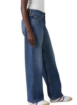 Pantaloni jeans Levis Superlow Loose blu scuro per donna