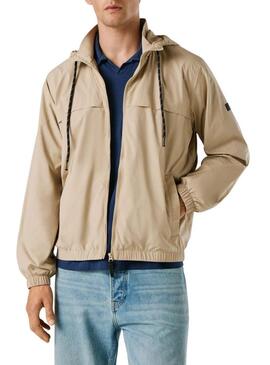 Giacca antivento Pepe Jeans Sebulon beige per uomo