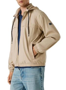 Giacca antivento Pepe Jeans Sebulon beige per uomo