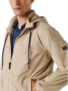 Giacca antivento Pepe Jeans Sebulon beige per uomo