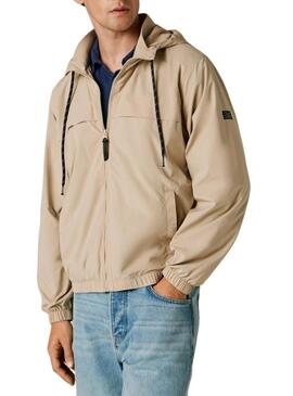 Giacca antivento Pepe Jeans Sebulon beige per uomo
