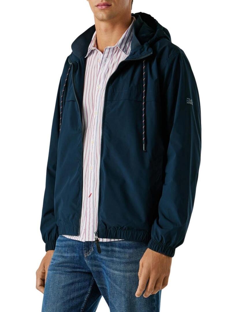 Giacca antivento Pepe Jeans Sebulon blu scuro per uomo.