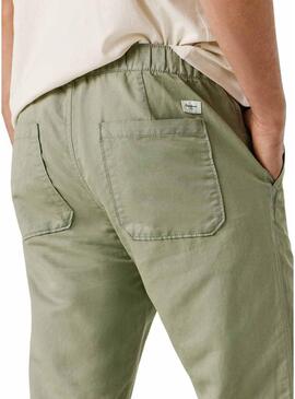 Pantaloni cinesi Pepe Jeans Pull On Comfort verdi per uomo